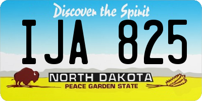 ND license plate IJA825