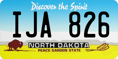 ND license plate IJA826