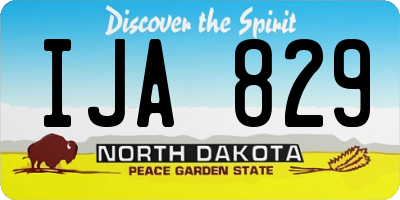 ND license plate IJA829