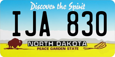 ND license plate IJA830