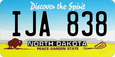ND license plate IJA838