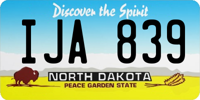 ND license plate IJA839