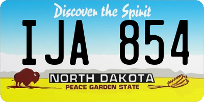 ND license plate IJA854