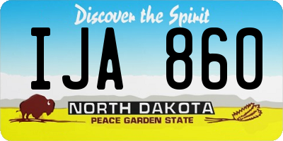 ND license plate IJA860