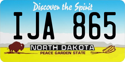 ND license plate IJA865