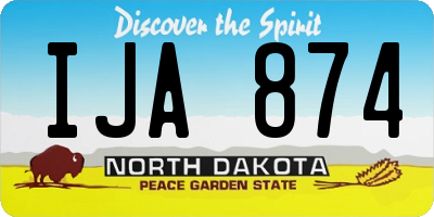 ND license plate IJA874