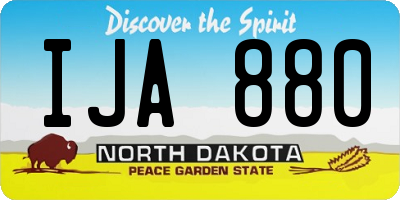 ND license plate IJA880