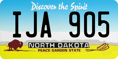 ND license plate IJA905