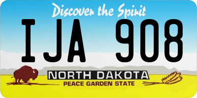 ND license plate IJA908