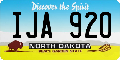 ND license plate IJA920