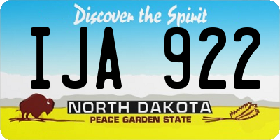 ND license plate IJA922