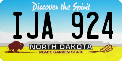 ND license plate IJA924