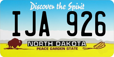 ND license plate IJA926