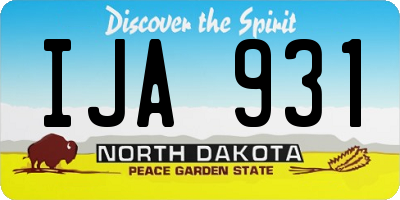 ND license plate IJA931