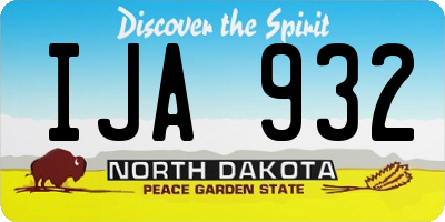 ND license plate IJA932