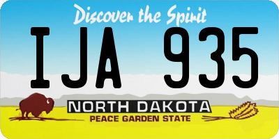 ND license plate IJA935