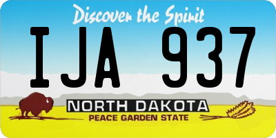ND license plate IJA937