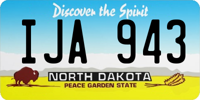 ND license plate IJA943