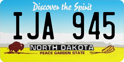 ND license plate IJA945