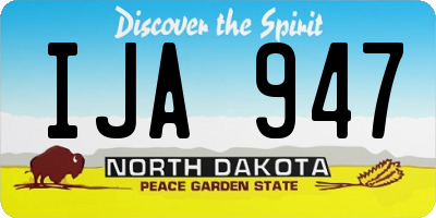 ND license plate IJA947
