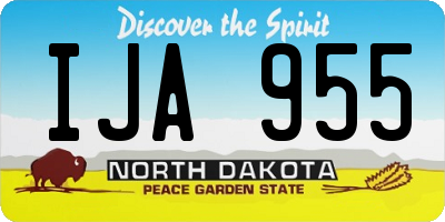 ND license plate IJA955