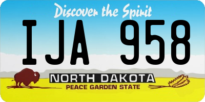 ND license plate IJA958
