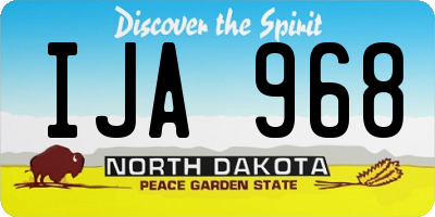 ND license plate IJA968