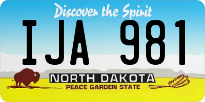 ND license plate IJA981