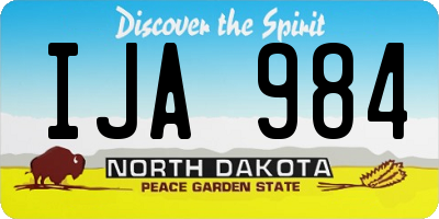 ND license plate IJA984