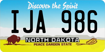 ND license plate IJA986