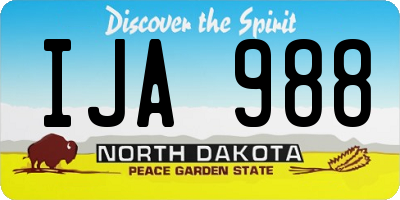 ND license plate IJA988