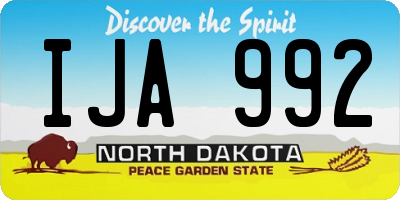ND license plate IJA992