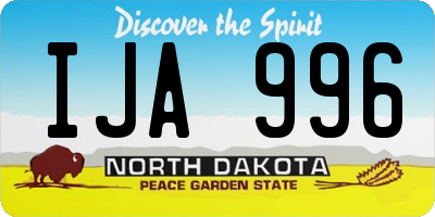 ND license plate IJA996