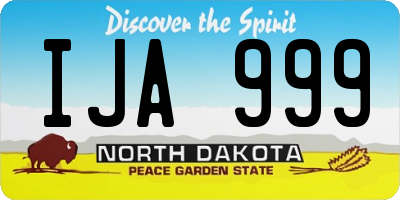 ND license plate IJA999