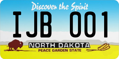 ND license plate IJB001