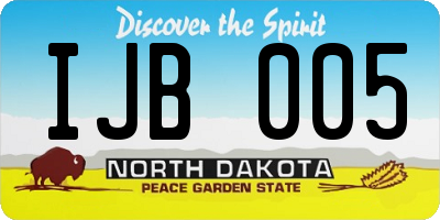 ND license plate IJB005