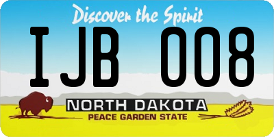 ND license plate IJB008