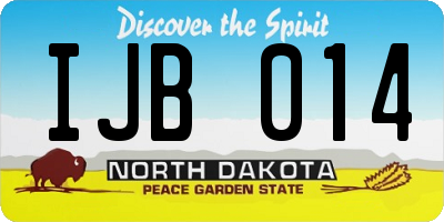 ND license plate IJB014