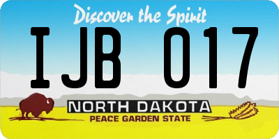 ND license plate IJB017