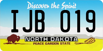 ND license plate IJB019