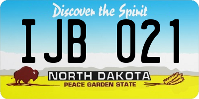 ND license plate IJB021