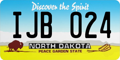 ND license plate IJB024