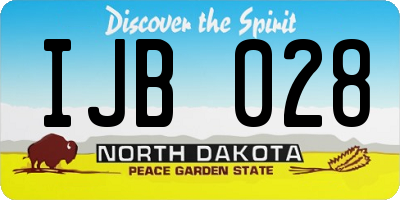 ND license plate IJB028