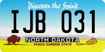 ND license plate IJB031