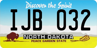 ND license plate IJB032