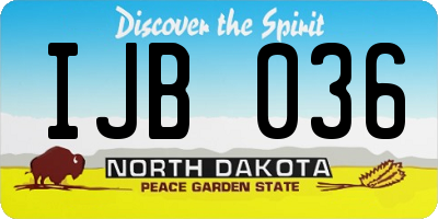 ND license plate IJB036