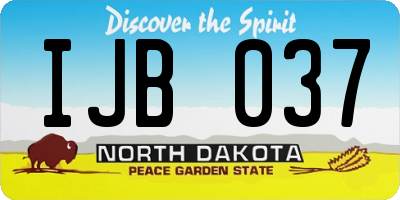 ND license plate IJB037