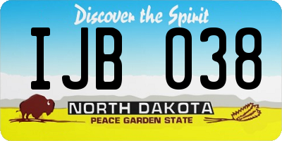 ND license plate IJB038
