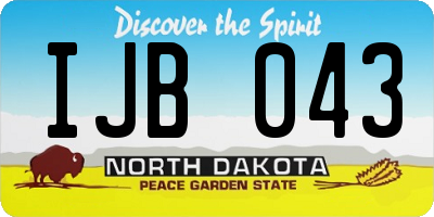 ND license plate IJB043