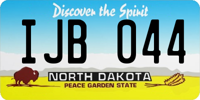 ND license plate IJB044